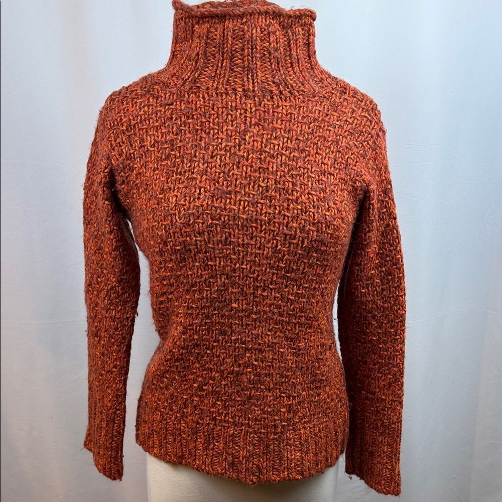 Talbots Women's Turtleneck Sweater in Rich Orange, Medium Petite